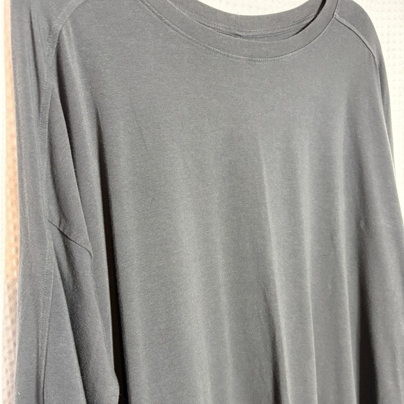 Eileen Fisher Graphite Cotton Stretch Jersey Round Neck Dress - Picture 5 of 11
